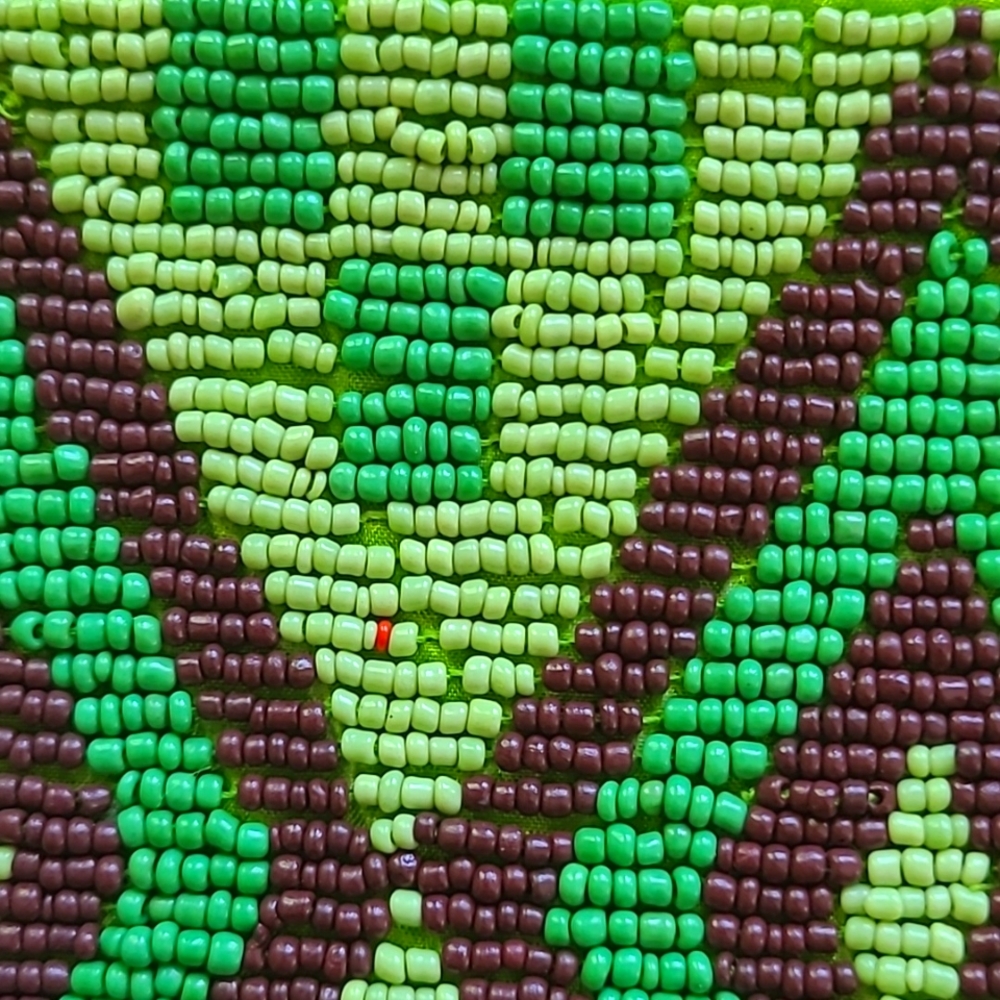 Vintage Beaded Wristlet Green Diamond Embellished Boho Wallet Mini Coin Purse - Picture 5 of 8